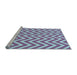 Sideview of Machine Washable Transitional Light Sky Blue Rug, wshpat706lblu