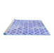 Sideview of Machine Washable Transitional Blue Rug, wshpat707blu