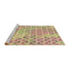 Sideview of Machine Washable Transitional Brown Gold Rug, wshpat707brn