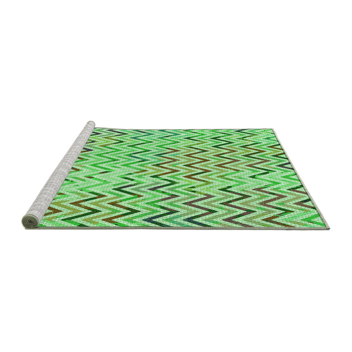Sideview of Machine Washable Transitional Green Rug, wshpat707grn