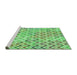 Sideview of Machine Washable Transitional Green Rug, wshpat707grn