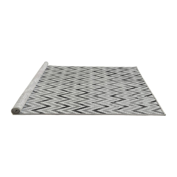 Sideview of Machine Washable Transitional Gray Rug, wshpat707gry