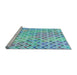 Sideview of Machine Washable Transitional Glacial Blue Ice Blue Rug, wshpat707lblu