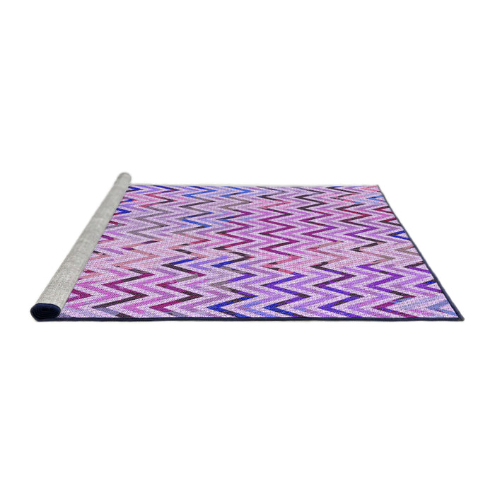 Sideview of Machine Washable Transitional Blossom Pink Rug, wshpat707pur