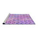 Sideview of Machine Washable Transitional Blossom Pink Rug, wshpat707pur