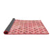 Thickness of Patterned Deep Rose Pink Rug, pat707rd