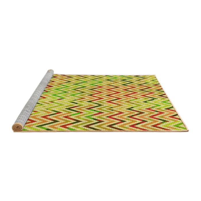 Sideview of Machine Washable Transitional Neon Yellow Rug, wshpat707yw