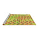 Sideview of Machine Washable Transitional Neon Yellow Rug, wshpat707yw