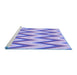 Sideview of Machine Washable Transitional Periwinkle Purple Rug, wshpat708blu