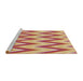 Sideview of Machine Washable Transitional Red Rug, wshpat708brn