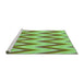 Sideview of Machine Washable Transitional Olive Green Rug, wshpat708grn