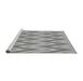 Sideview of Machine Washable Transitional Platinum Gray Rug, wshpat708gry