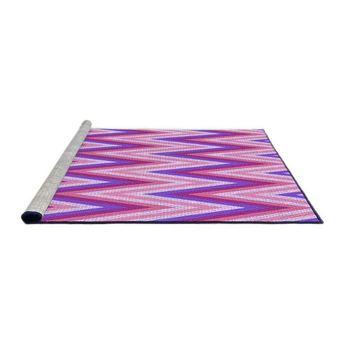 Sideview of Machine Washable Transitional Pastel Purple Pink Rug, wshpat708pur