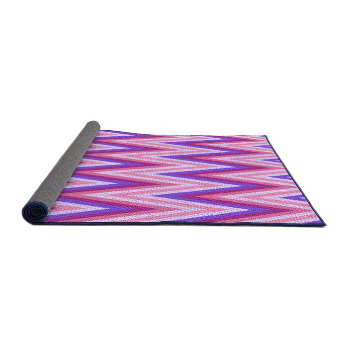 Thickness of Patterned Pastel Purple Pink Rug, pat708pur