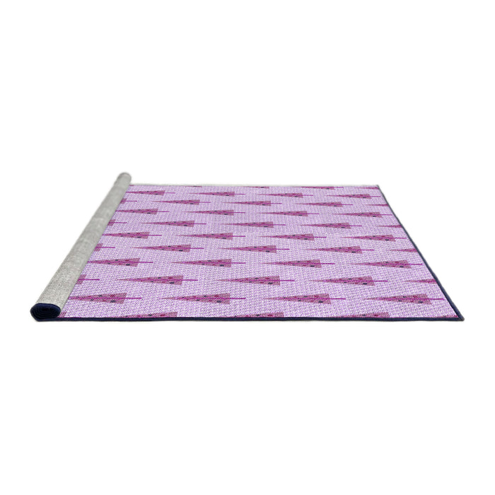 Sideview of Machine Washable Transitional Orchid Purple Rug, wshpat709pur