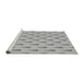 Sideview of Machine Washable Transitional Platinum Silver Gray Rug, wshpat710gry