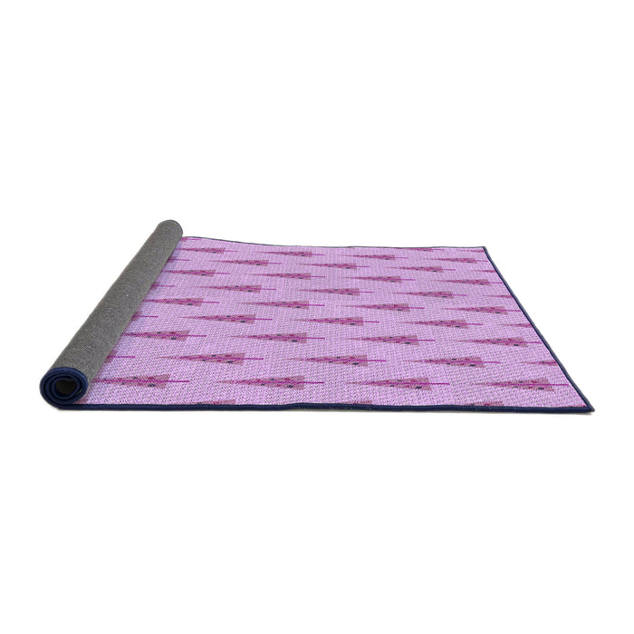 Thickness of Patterned Orchid Purple Rug, pat710pur