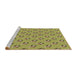 Sideview of Machine Washable Transitional Dark Yellow Green Rug, wshpat711brn