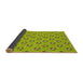 Thickness of Patterned Olive Green Rug, pat711yw