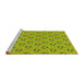 Sideview of Machine Washable Transitional Olive Green Rug, wshpat711yw