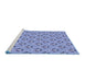 Sideview of Machine Washable Transitional Sky Blue Rug, wshpat712blu