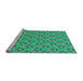 Sideview of Machine Washable Transitional Medium Spring Green Rug, wshpat712lblu