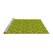 Sideview of Machine Washable Transitional Olive Green Rug, wshpat712yw