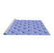 Sideview of Machine Washable Transitional Sky Blue Rug, wshpat713blu