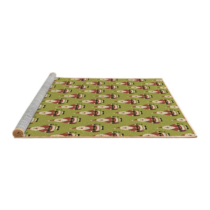 Sideview of Machine Washable Transitional Metallic Gold Rug, wshpat714brn