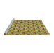 Sideview of Machine Washable Transitional Metallic Gold Rug, wshpat714brn