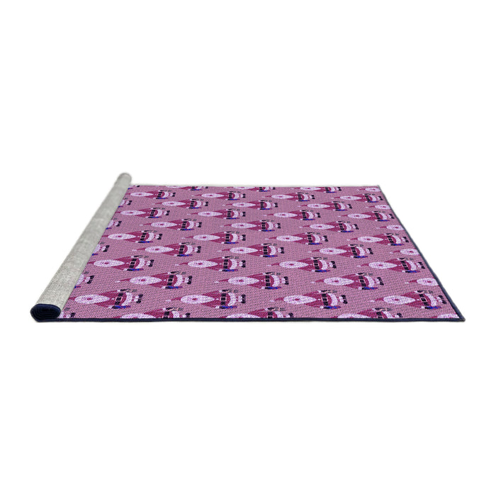 Sideview of Machine Washable Transitional Violet Purple Rug, wshpat714pur