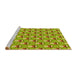 Sideview of Machine Washable Transitional Dark Yellow Green Rug, wshpat714yw