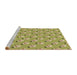 Sideview of Machine Washable Transitional Dark Yellow Green Rug, wshpat715brn