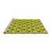 Sideview of Machine Washable Transitional Dark Yellow Green Rug, wshpat716yw