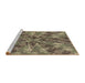 Sideview of Machine Washable Transitional Dark Brown Rug, wshpat717brn