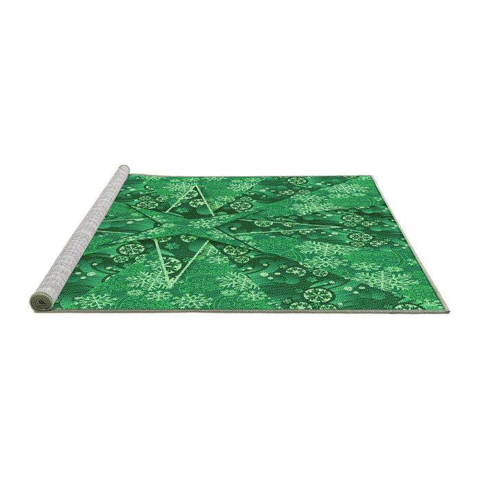 Sideview of Machine Washable Transitional Lime Mint Green Rug, wshpat717grn