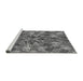 Sideview of Machine Washable Transitional Dark Gray Rug, wshpat717gry