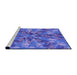 Sideview of Machine Washable Transitional Sky Blue Rug, wshpat717pur