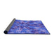 Thickness of Patterned Sky Blue Rug, pat717pur