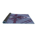 Thickness of Patterned Denim Blue Rug, pat718blu