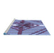 Sideview of Machine Washable Transitional Denim Blue Rug, wshpat718blu