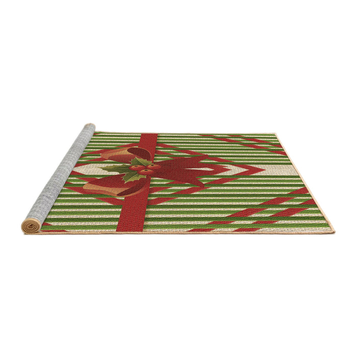 Sideview of Machine Washable Transitional Saddle Brown Rug, wshpat718brn