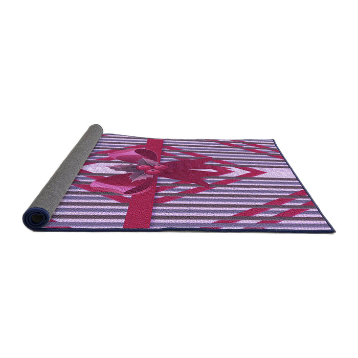 Thickness of Patterned Burnt Pink Rug, pat718pur
