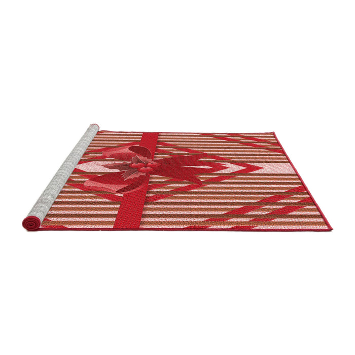 Sideview of Machine Washable Transitional Red Rug, wshpat718rd