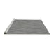 Sideview of Machine Washable Transitional Silver Gray Rug, wshpat72gry