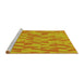 Sideview of Machine Washable Transitional Neon Orange Rug, wshpat72yw