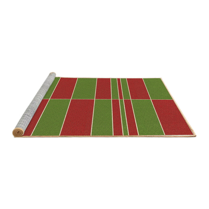 Sideview of Machine Washable Transitional Green Rug, wshpat720brn