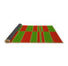 Thickness of Patterned Neon Red Rug, pat720yw