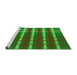 Sideview of Machine Washable Transitional Army Green Rug, wshpat721grn