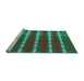 Sideview of Machine Washable Transitional Jade Green Rug, wshpat721lblu